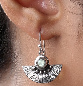 Silver Antique Jhoomla moonstone Earring